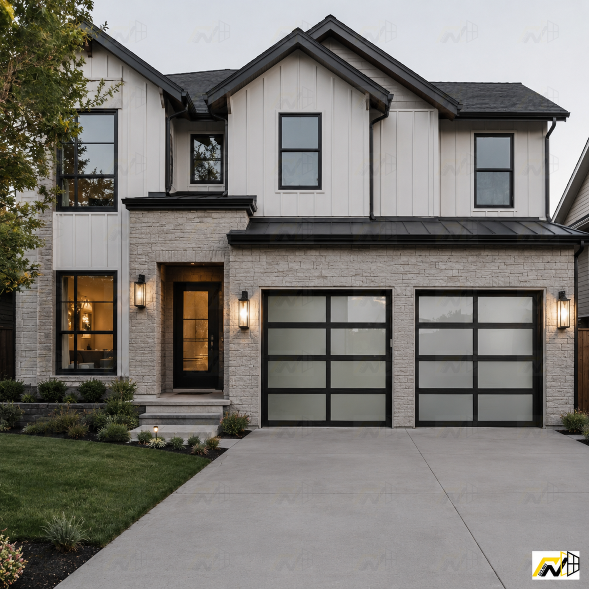 Glass Garage Doors Sectional 192 x 84 (Waterproof, Windproof)