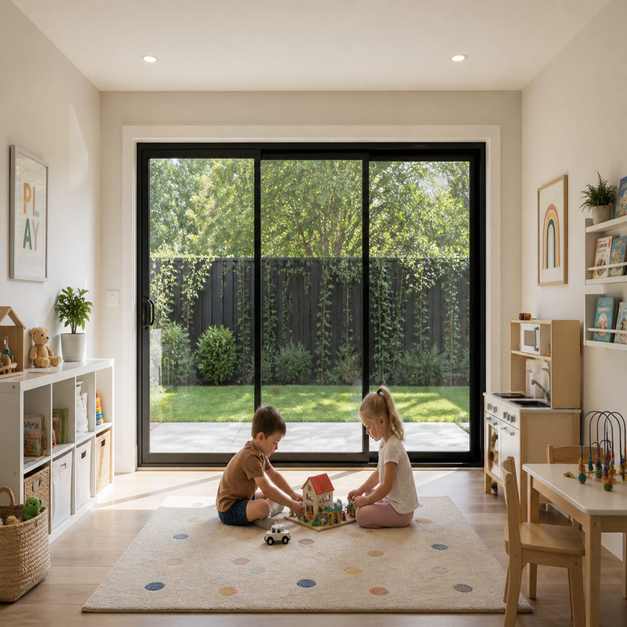 Aluminum Bifold Door LEFT & RIGHT OPENING 96 X 80 (BLACK) (100 Series)