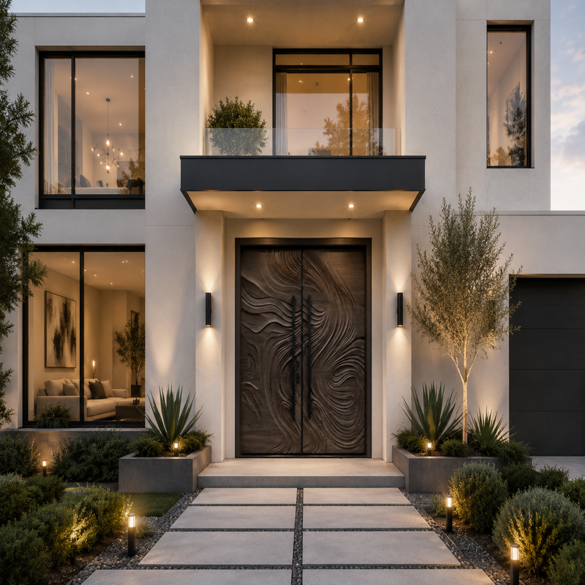 Aluminum Hinge Entry Doors with option of Smart Security lock 60 x 80