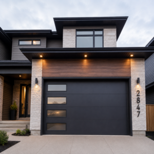 Aluminum Garage Door with Glass Lites 96 x 84 (Black)