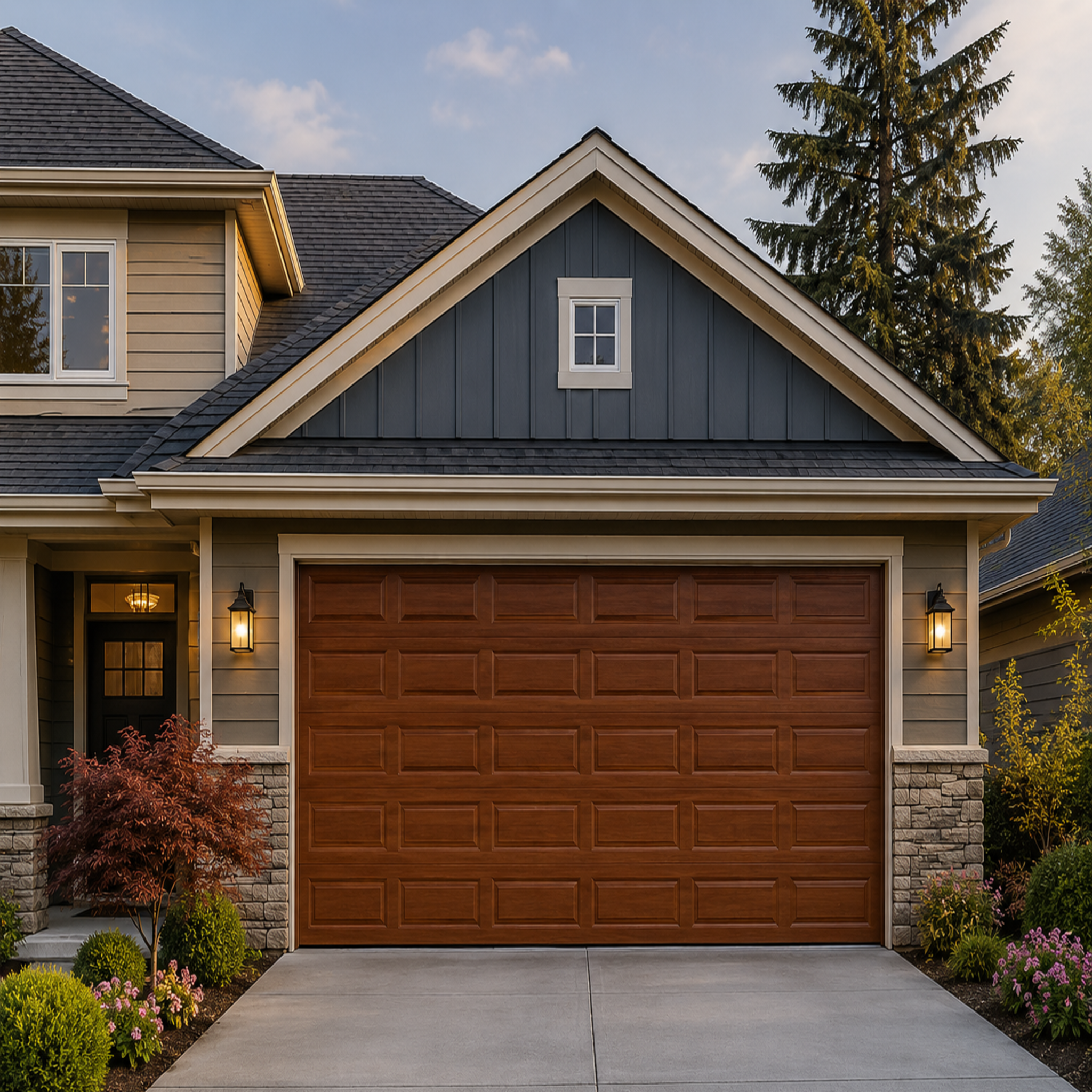 Aluminum Garage Door 96 x 84 (Tempered Powder Coating Wooden Color)