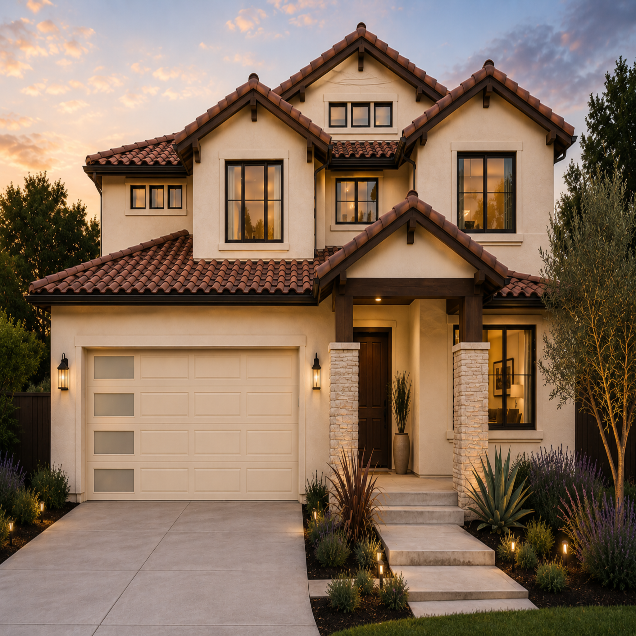 Aluminum Garage Door with Glass Lites 192 x 84 (Cream)