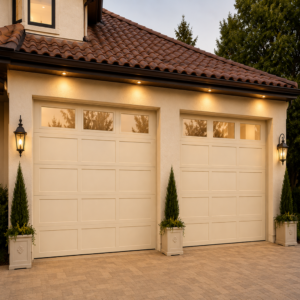Aluminum Garage Door with Glass Lites 192 x 84 (Cream)