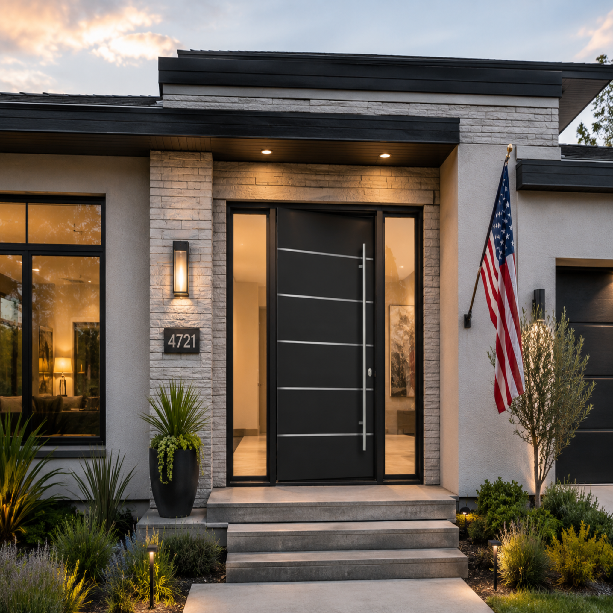 Aluminum Pivot Entry Doors with Smart Security lock 60 x 80