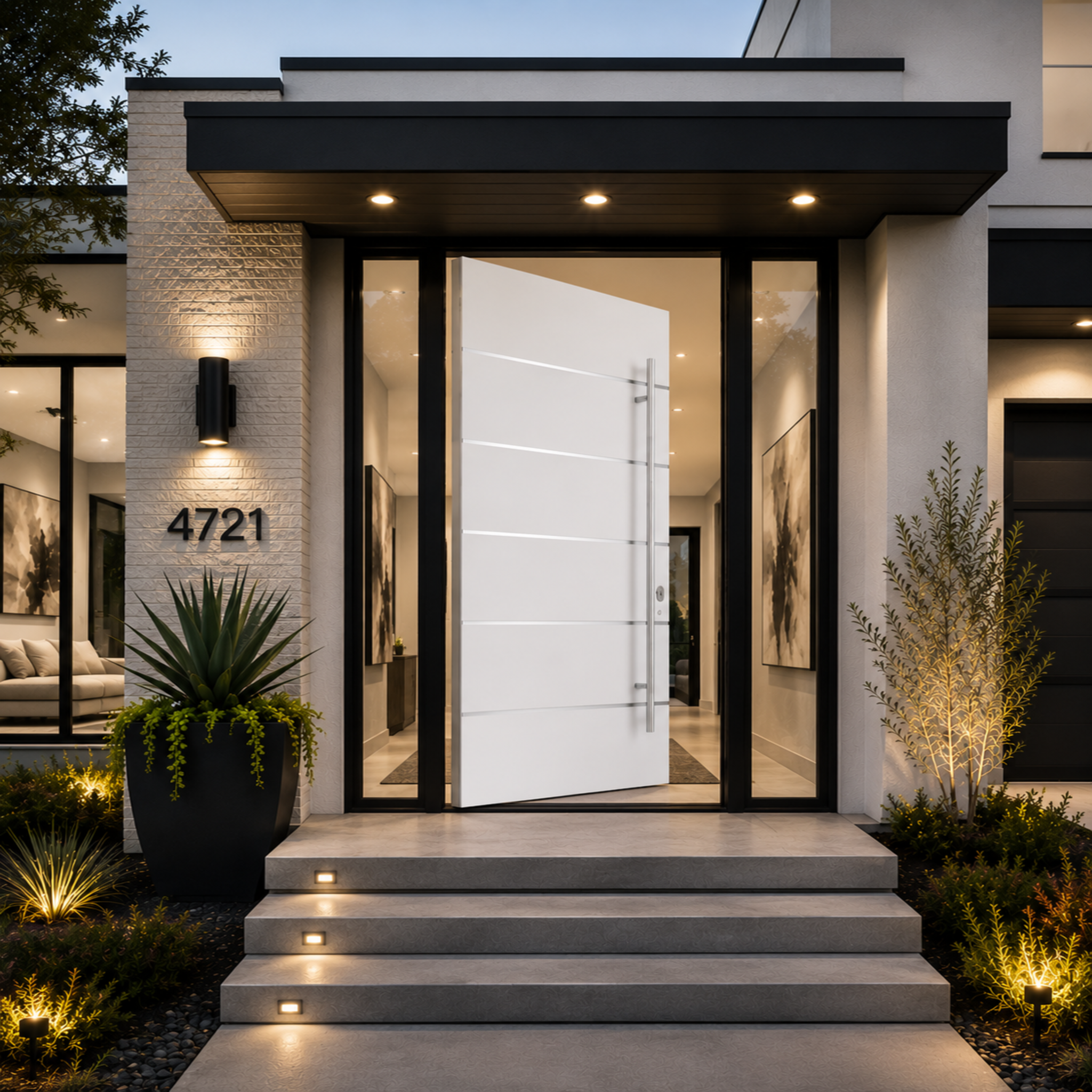 Aluminum Pivot Entry Doors with Smart Security lock 60 x 80