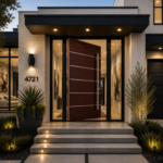 Aluminum Pivot Entry Doors with Smart Security lock 60 x 80