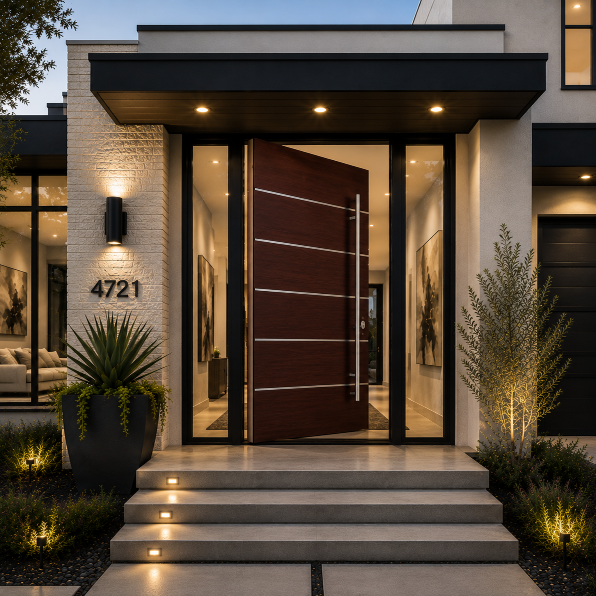 Aluminum Pivot Entry Doors with Smart Security lock 60 x 80