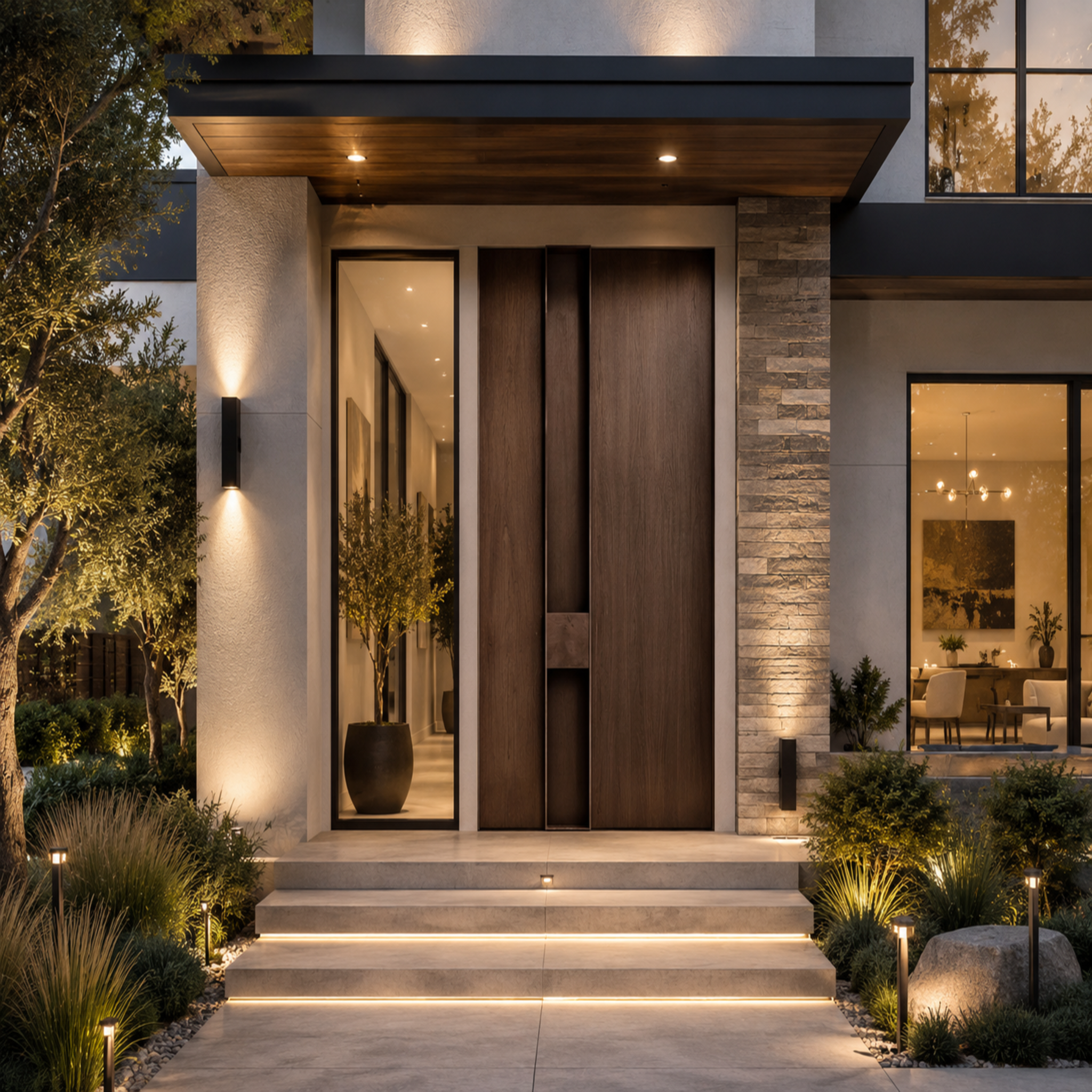 Aluminum Pivot Entry Doors with Smart Security lock 60 x 96