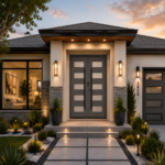 Aluminum Entry Door with Smart Security lock 54 x 80